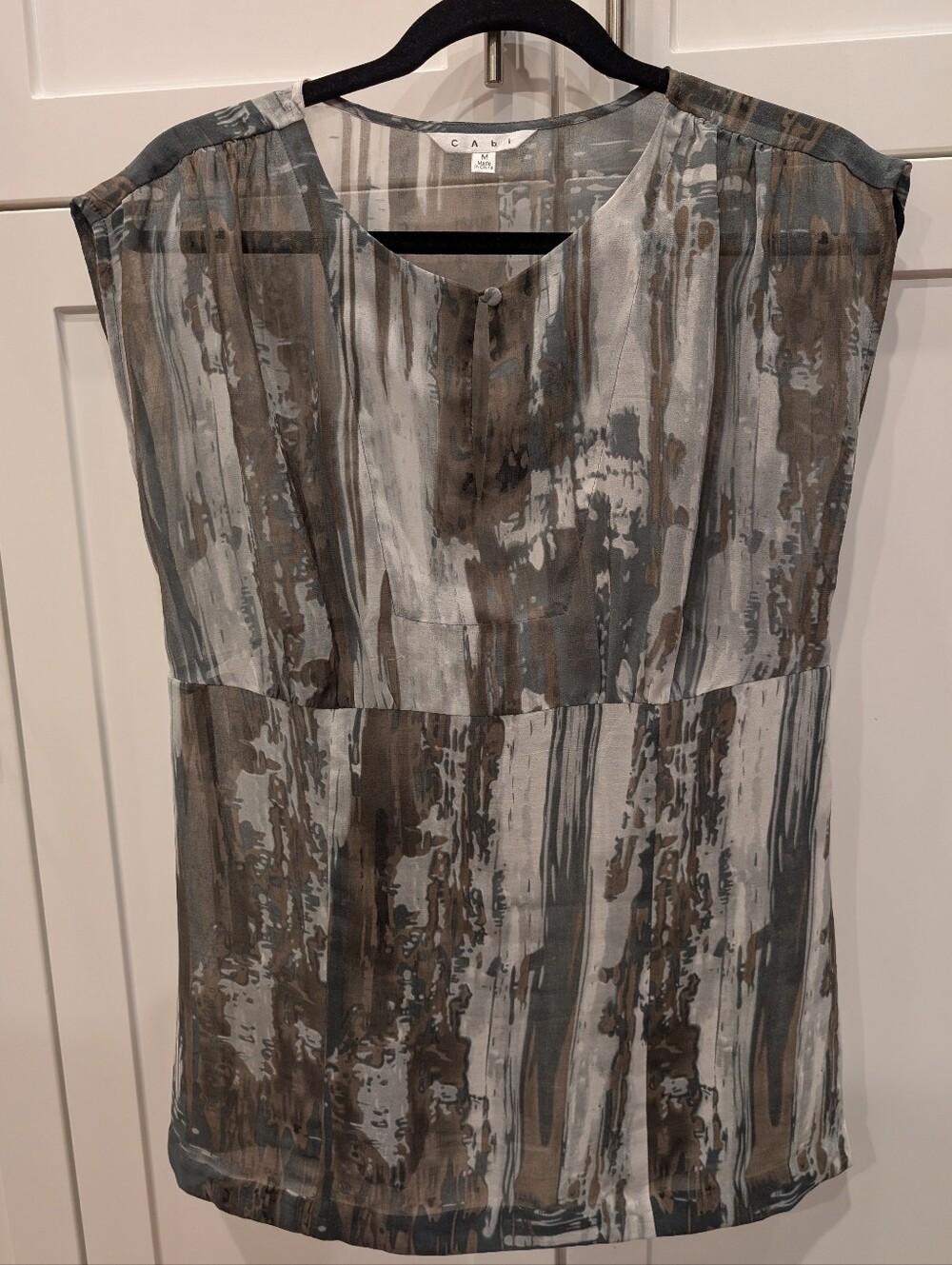 CAbi Sleeveless Abstract Top